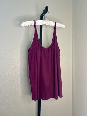 Strappy Tie-Back Tank Top in maroon